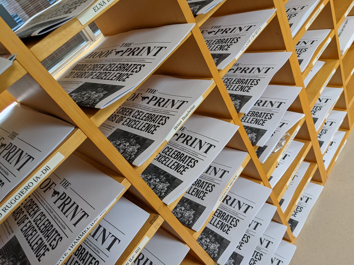 It's here! Teachers, your copy of The Hoof Print is waiting for you in your mailboxes. 

Students, we'll be distributing during lunches today!