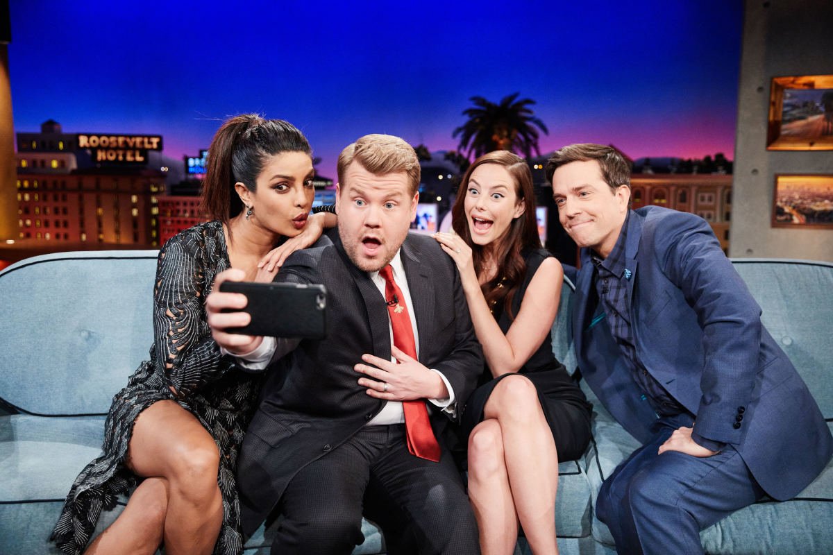 primishka's tweet photo. The @latelateshow was the BEST place to end the U.S. promo tour for #LifeguardsMovie! Thanks, JC! π https://t.co/ZcHaAYJ2QM
