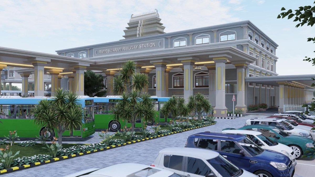 PiyushGoyal's tweet photo. Travel Into The Future!

This is how railway stations at Chennai Egmore, Rameswaram, Katpadi, Kanyakumari &amp; Madurai will look like after their redevelopment. 

PM @NarendraModi ji will be laying the foundation stone for the works to begin tomorrow. https://t.co/fDvjEhhEIB