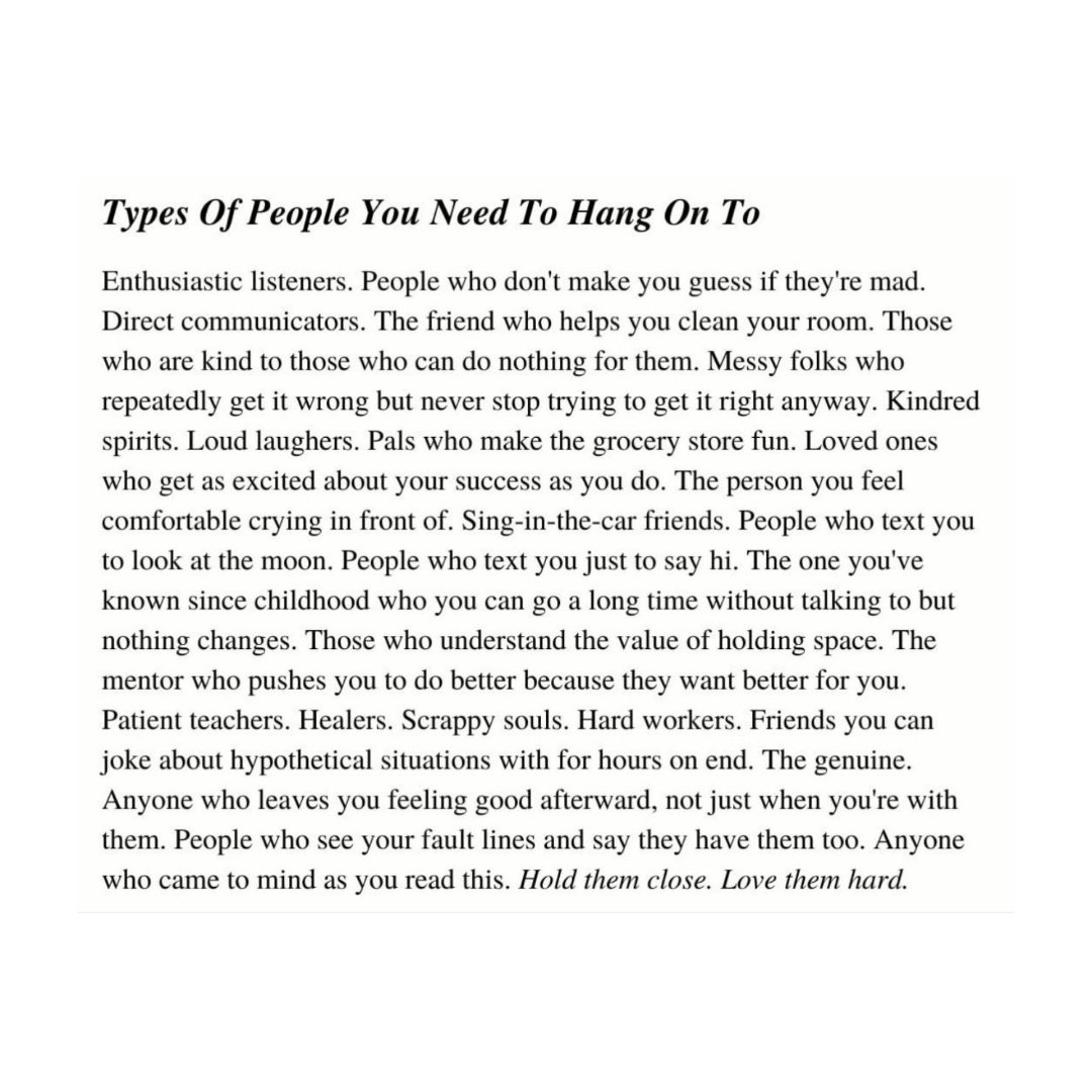 literarykpop's tweet image. Types Of People You Need To Hang On To

Molly Burford