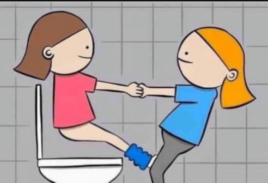 La verdadera razón por la que las mujeres van al baño en parejas.