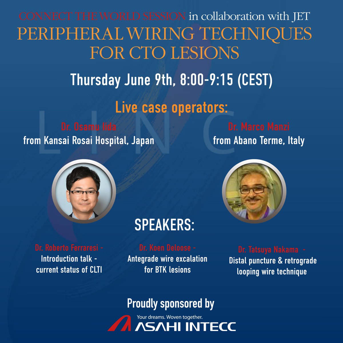 #CONNECT THE #WORLD: #Peripheral wiring techniques for #CTO lesions. Join the session at LINC in Leipzig next week! Register yourself to attend: lnkd.in/daxe5PT