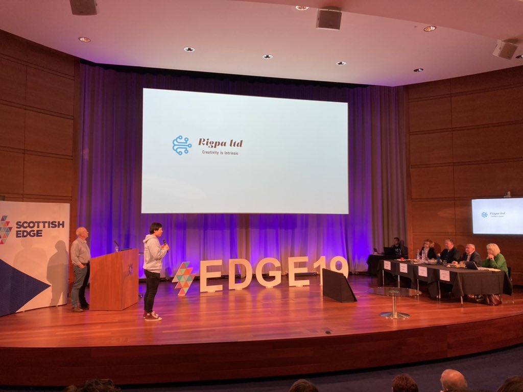 Great pitch and tech from Mike at Rigpa AI (rigpa.ai)!  #edge19 @EIstudents <a href="/ScottishEDGE/">Scottish EDGE</a>