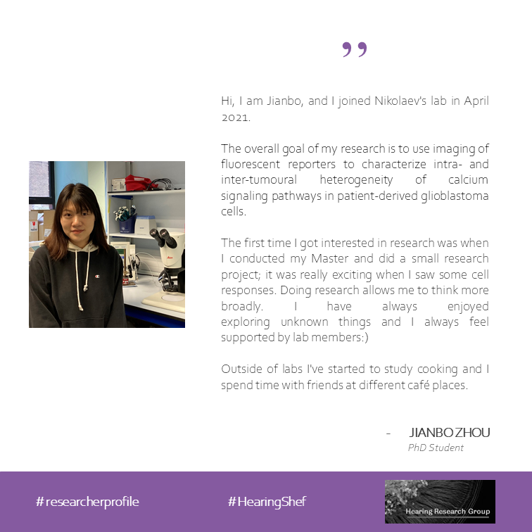 HearingShef's tweet photo. Next on #MeetHearingShef is Jianbo, a first year Phd student in the Nikolaev lab π©βπ¬
@Jianbo29710260
#researcherprofile
#HearingShef https://t.co/qt81NNoJ0E