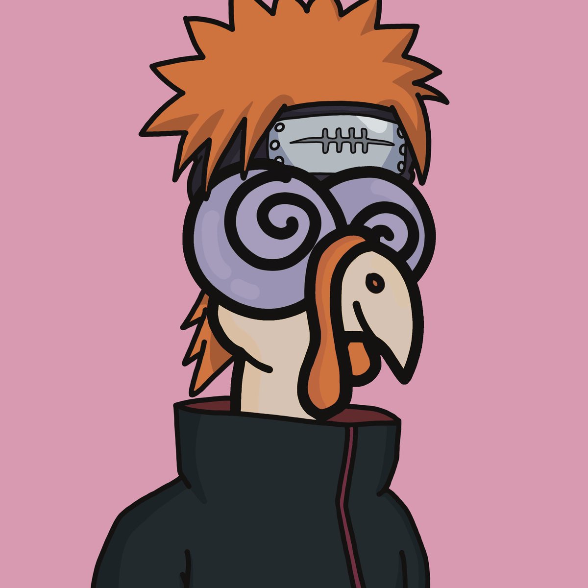 AnimeTurkeysNFT's tweet photo. I’m still in the process of drawing AnimeTurkeys 😮‍💨 and thinking of adding maybe 50 more in anticipation for launch! This Pain Turkey is one of my favourites 🥷🦃 https://t.co/fLJLI84HdB