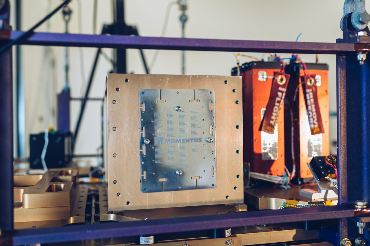 momentusspace's tweet photo. GM to everyone, especially those going to space today! We’re beyond excited to be aboard the @SpaceX Transporter-5 mission. While it’s our #Vigoride OTV that will be physically going to space, our whole team is going in spirit (via engraved name aboard the spacecraft)! https://t.co/oOEbXLJAvk
