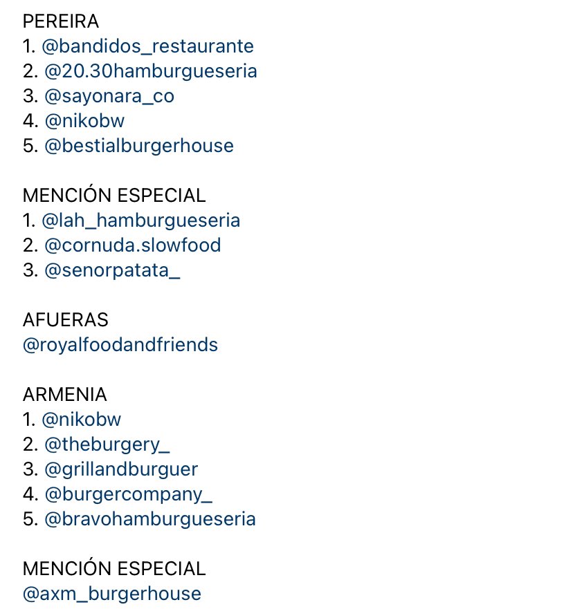 PeterRubio's tweet photo. Repite @nikobw primer puesto en el Quindío y se mete en el cuarto puesto en Pereira en el #burguermasterco 2022. Felicitaciones @Nicolasalvare30 👏🏻👏🏻👏🏻 https://t.co/z4DqQKax9L