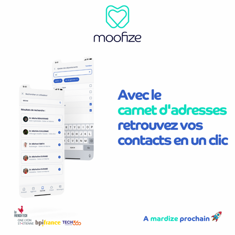 Moofize1's tweet photo. Découvrez #MOOFIZE 👇
✔️Une fonction pertinente : le carnet d’adresses où tous vos contacts de la santé sont centralisés📱 !
‼️Ne perdez plus de temps à retrouver vos contacts, ils sont tous accessibles en un clic!
👉https://t.co/b8yi9kQ0b3 #startup #hcsmeufr #esante https://t.co/U9oDr8CR44