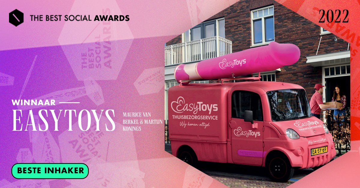 The Best Social Media - NL (@thebestsocialnl) on Twitter photo Heb je ‘t gerucht al gehoord? Nou, dat klopt als een bus!
De award voor Beste Inhaker gaat namelijk naar <a href="/EasytoysNL/">EasyToys.nl</a> x <a href="/Mvan_berkel/">Maurice van Berkel</a> x <a href="/MartijnKonings/">Martijn Konings</a> met de Easytoys thuisbezorgservice-bus.
#thebestsocialawards Heb je ‘t gerucht al gehoord? Nou, dat klopt als een bus!
De award voor Beste Inhaker gaat namelijk naar <a href="/EasytoysNL/">EasyToys.nl</a> x <a href="/Mvan_berkel/">Maurice van Berkel</a> x <a href="/MartijnKonings/">Martijn Konings</a> met de Easytoys thuisbezorgservice-bus.
#thebestsocialawards