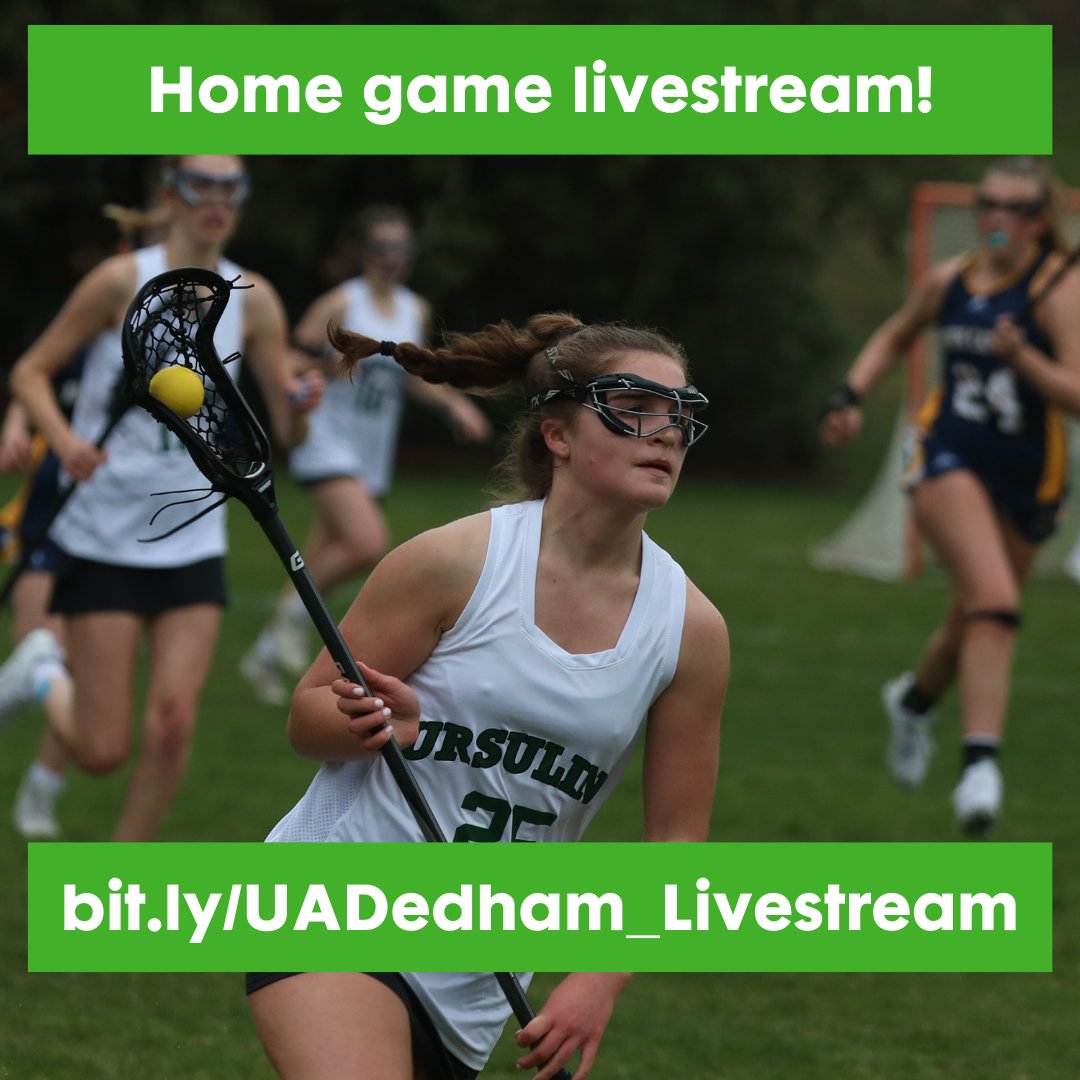 UrsulineAcademy's tweet photo. Starting today, all home games played on Ursuline's athletic field will be livestreamed! Check out varsity lacrosse as they take on Fontbonne at 3:45 today! https://t.co/Dx9z6xY9Jh