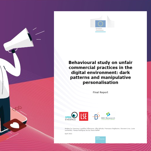 Glad to share a new behavioural study from @EU_Commission on #darkpatterns from the #consumerprotection perspective. Main takeaway: dark patterns are highly prevalent and unfairly distort the decisions of EU consumers. op.europa.eu/en/publication… 🧵A thread on the key findings: (1/4)