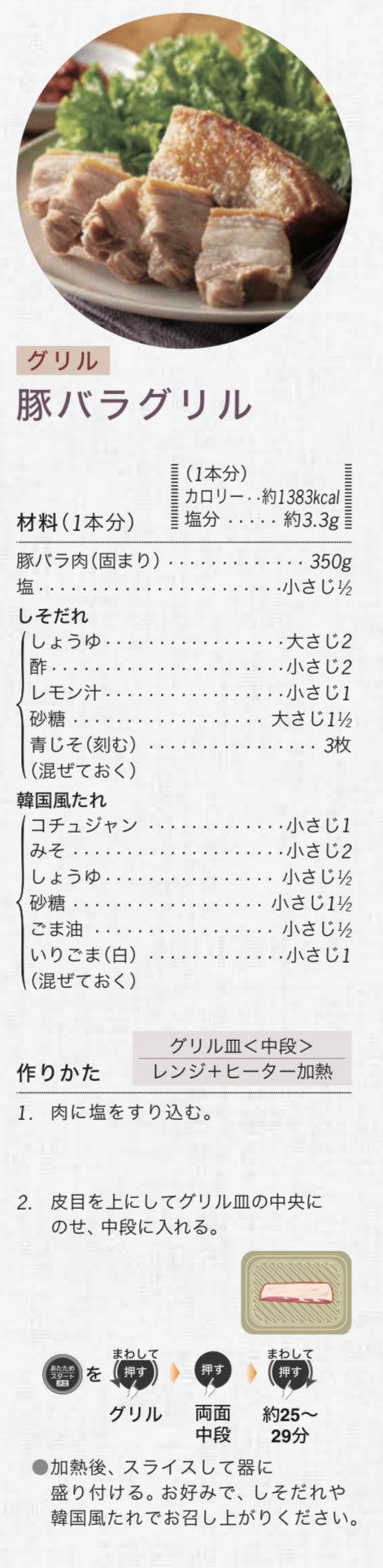 Zapa 豚バラブロック肉買ってきて塩すり込んでオーブンレンジでグリルすれば完成 とかいうズボラな限界メシのレシピがパナソニックの説明書に載ってたからやってみることにした でもちょっとアレンジして 塩と砂糖とニンニクすりおろしとローズ
