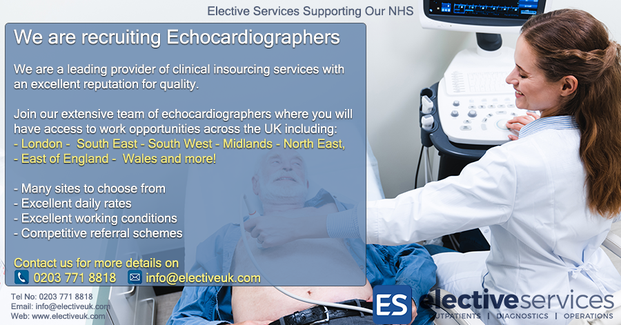 We are #recruiting #echocardiographers . Join the leading provider of clinical #insourcing services. #echocardiography #echocardiogram #physiology #nhs