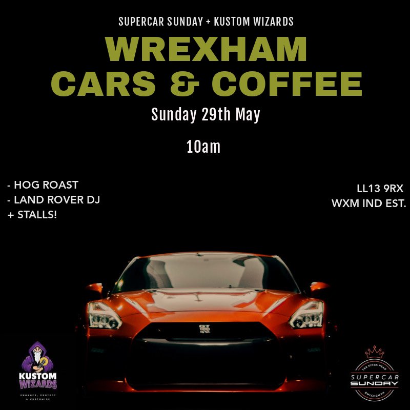 MaxHaftavani's tweet photo. @wrexham 

The 2nd Wrexham Cars &amp; Coffee of 2022 is this Sunday at 10am. Location: LL13 9RX https://t.co/HLK0uzL2c1