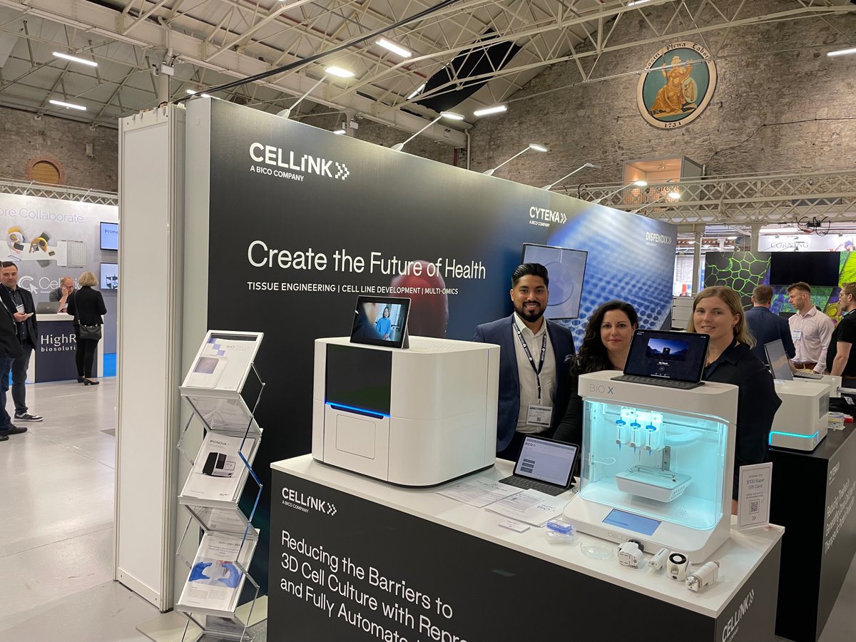CELLINK3D's tweet photo. Day 1 at #SLASEurope2022!
Come by booth D12 for an exciting talk and get the chance to discover BIO CELLX, shortlisted for the New Product Awards!
#3Dbioprinting #3Dcellculture #biodispensing https://t.co/xqsU4fuSwb