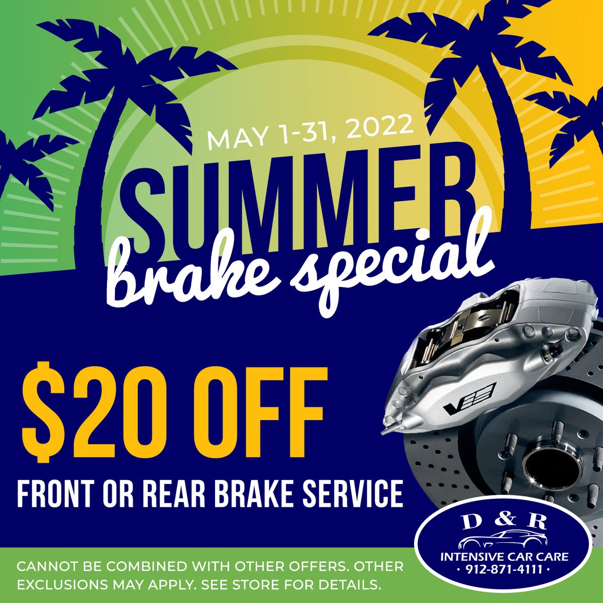 dandrcarcare2's tweet photo. REMINDER 💰💰💰
Take advantage of our Summer Brake Special: get $20 off Front or Rear Brake Services (valid until May 31).

#discount #summerspecial #brakes #autorepairstatesboro #carcare #carmaintenance #statesboroga #customerservice #autorepairshop #dandrcarcare #dandr https://t.co/HmNRPqpVzH