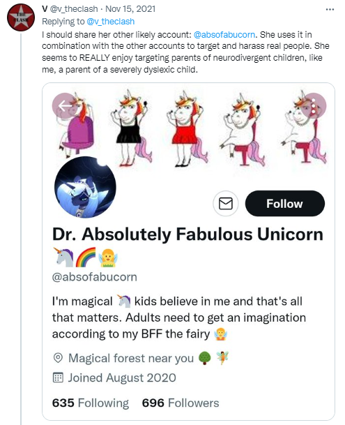 v_theclash's tweet photo. Basically, what it comes down to is that Marilyn Muller gleefully:
☢️Attacks adults using multiple twitter accounts to amplify and support each other.
☢️Shares neurodivergent children's info on twitter w/out permission.
☢️Harasses Special Ed teachers on Asra's behalf.
#Faketivist https://t.co/z3bj0UFiRq