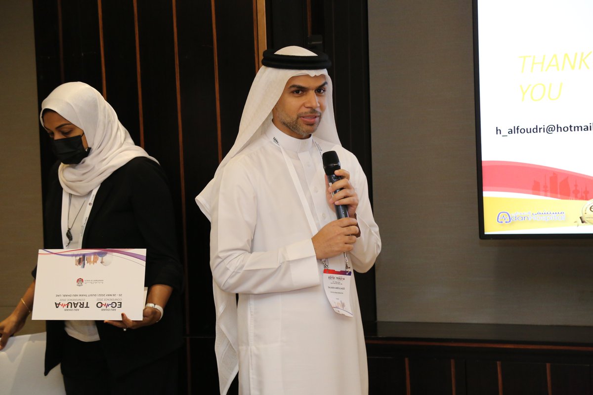 AbuEcmo's tweet photo. Day 1 - Certificate distribution highlights by Dr. Salman Abdulaziz, Consultant of Internal Medicine and Chair, Abu Dhabi ECMO conference at Abu Dhabi Trauma and ECMO conference.

@briangavitt @modgovae @VPS_Health
 @BurjeelMediCity @modgovae @DoHSocial
#abutrauma22 #abuecmo22 https://t.co/NDk3hZtcBD