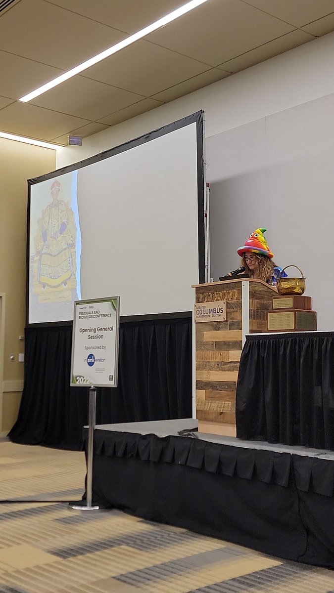 EichenbergerH2O's tweet photo. Great talk from @LinaZeldovich on The Other Dark Matter: The Science and Business of Turning Waste Into Wealth and Health at @WEForg #WEFBiosolids Opening General Session https://t.co/yZWIxpmspz