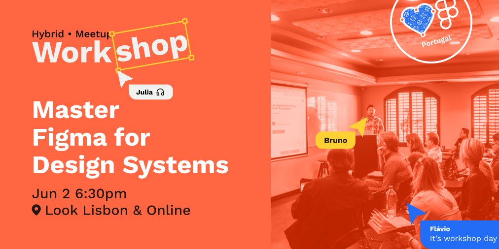 fof_portugal's tweet photo. Hey everyone, it's Workshop time!👋

📅Jun 7 | Master @figma for Design Systems.

3h of deep dive on how to optimize your design systems with Figma, including how to take advantage of all the new features.

Register here:
https://t.co/LZs5GNm484

#figma #designsystems #workshops https://t.co/qfnelugJIe