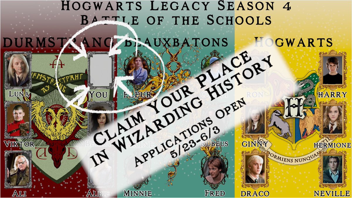 HogwartsOrg's tweet photo. Apps for Year 4 of Hogwarts Legacy have dropped. 👏🏻 Come live the dream of studying at Hogwarts and join faculty on this magical journey. 🥰✨

(Server link in bio)

https://t.co/esMulOTrt2 https://t.co/9WpgDLsqWu