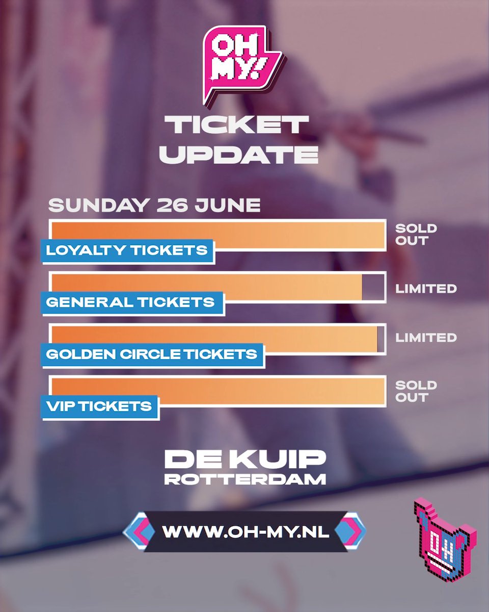 ohmymusicfest's tweet photo. OH MY! is getting closer and we're starting to run out of tickets! The Sunday VIP tickets are officially SOLD OUT and all other tickets are nearly sold out! 😱  We suggest you to get your tickets now via https://t.co/hsKQks5Oqv or #linkinbio https://t.co/C2w3JjvZjo