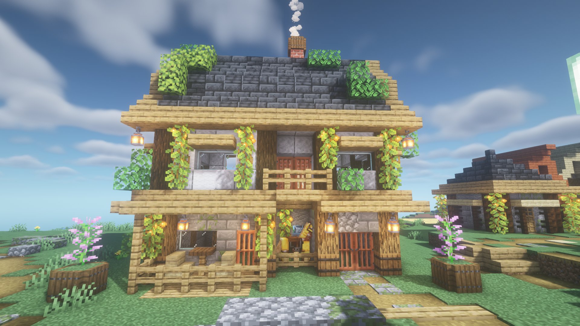 Higekage 息抜きで馬小屋ハウスを作りました ネザー整地に疲れたので 今回の建築ポイントは柱に樽を混ぜてみる みんなやってるので取り入れました Minecraft マイクラサバイバル 馬小屋ハウス T Co Bpgc7dcuau Twitter