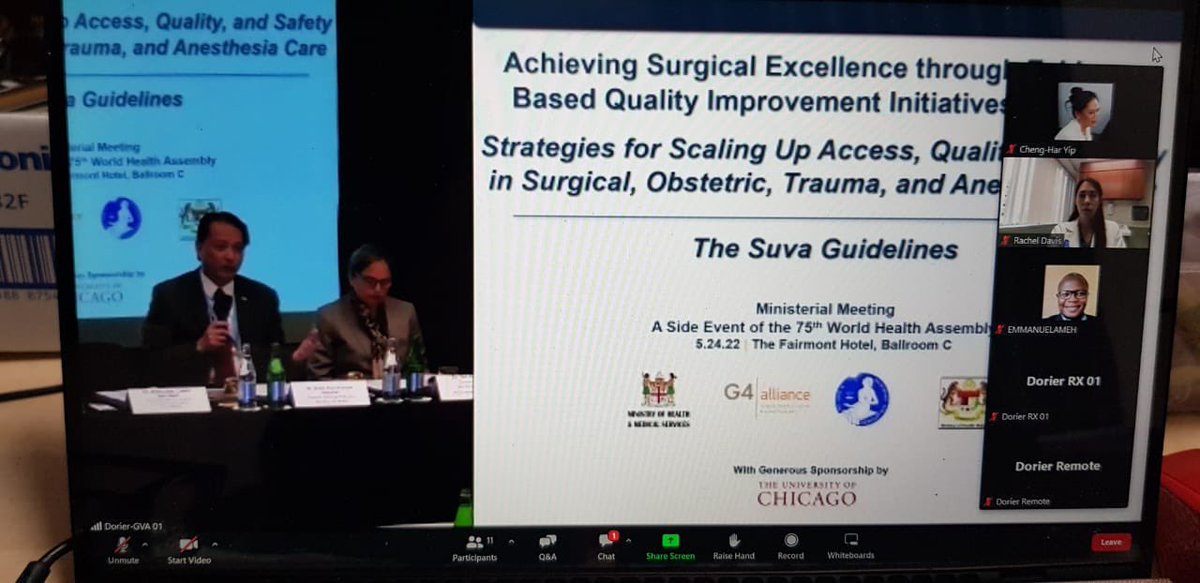 @theG4Alliance held a ministerial meeting at #WHA75 in Geneva to highlight strategies for scaling up access to quality care in SOTA #suvaguidelines #surgery #anesthesia #obstetrics #trauma #safesurgery2030 @JaymieClaire @markkferguson @anareyyy