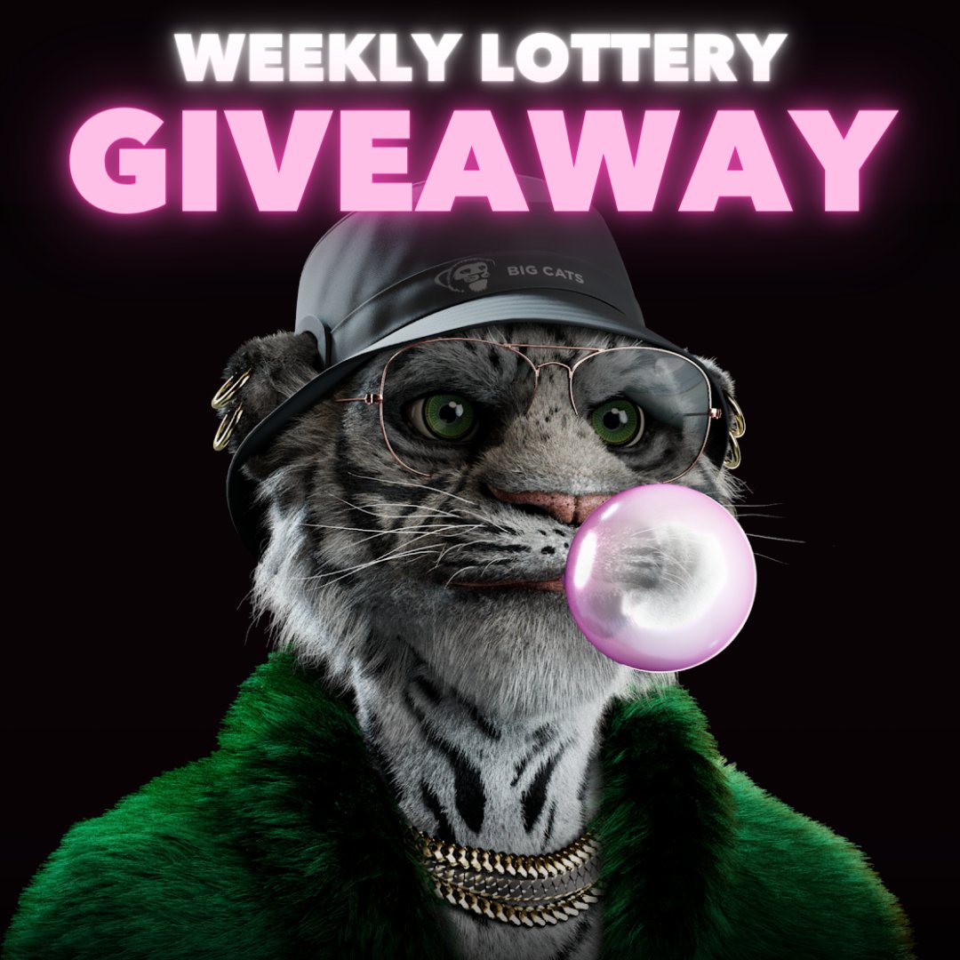 Big Cats Weekly LOTTERY 🎉

We're giving away $1200 in prizes:

💥 2 Big Cats

💥 1 Spot in the Cat Fight Tournament

💥 Seven $100 prizes 

There will be 10 winners in total! 

♻️ RT and head to our Discord to register: discord.com/invite/bigcats  

#BigCatsNFT #NFTGiveaway #NFTs