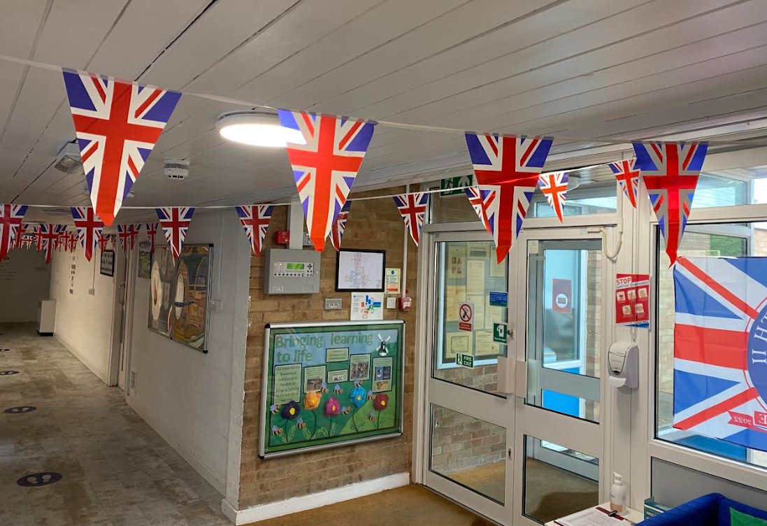SchoolBrookmead's tweet photo. We are ready for the jubilee celebrations tomorrow! Don't forget to wear red, white and blue non uniform tomorrow. https://t.co/XfXKf3tEw5