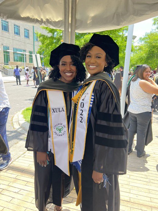 XulaGoldenSound's tweet photo. Congratulations to our Xavier University of Louisiana Band Members who received their Doctor of Pharmacy degrees. 
-Kayla Williams 
-Alexis McDaniel https://t.co/edximlPKxe