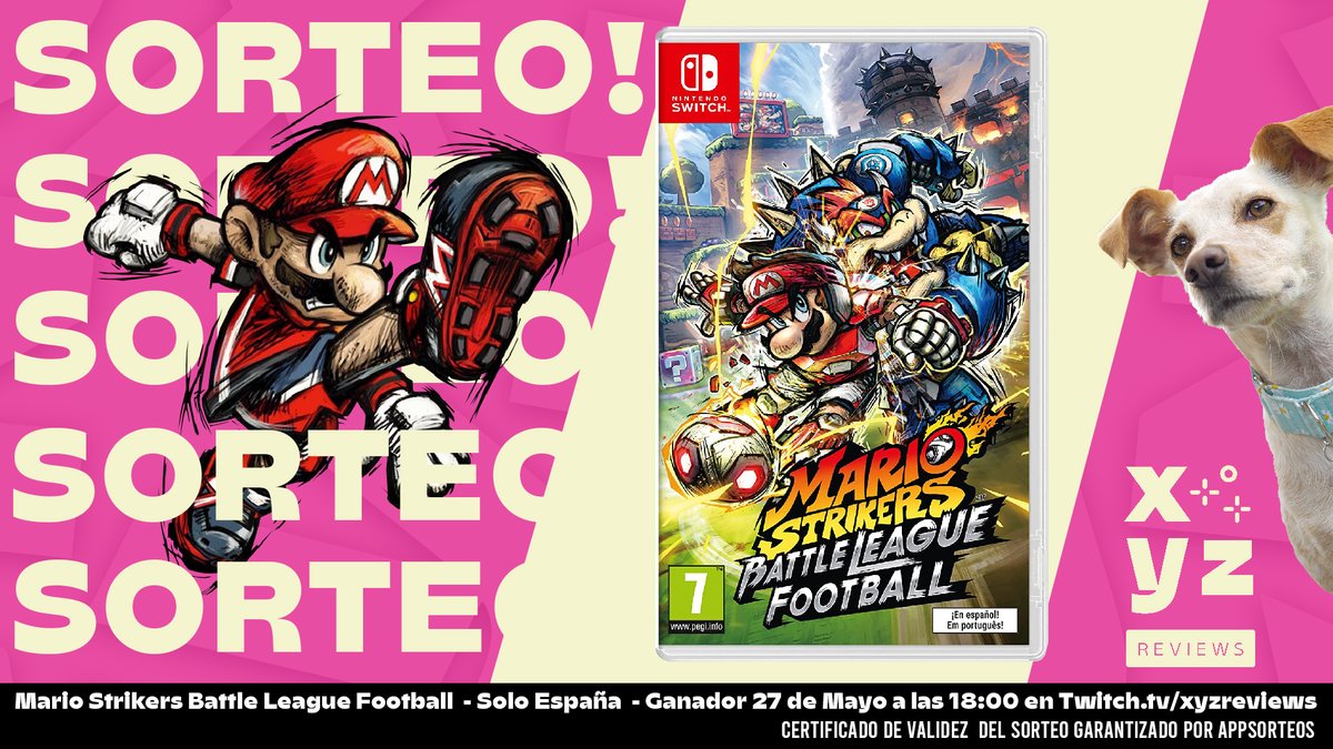 reviews_xyz's tweet photo. SORTEO!🔥 Mario Strikers 🔥

✅ Seguir a 
@reviews_xyz
✅ Retweet
✅ Menciona a un amig@

Ganador 27 de Mayo a las 18:00 en https://t.co/6WYFzkLQhR
#Sorteo #Switch Juego físico envíos solo a España https://t.co/ffpovhtZwQ