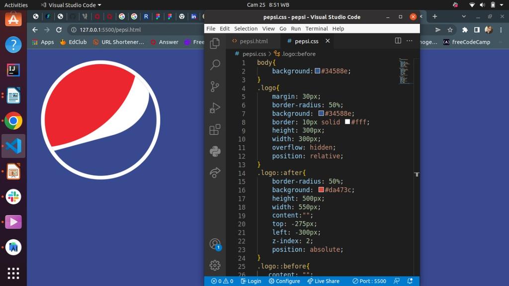 SalmaIsoul's tweet photo. Pepsi!!! #codeHive2022 #100DaysOfCode https://t.co/cA0L5TcmFW