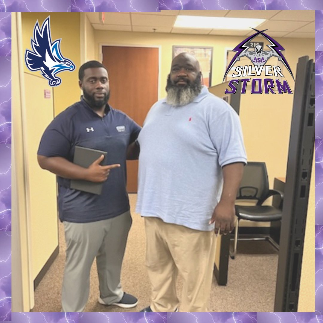 Thank you Coach Jalani Lord <a href="/CoachJLord1/">Jalani Lord</a> from the University of Keiser for stopping by and checking out our recruits! #GoSilverStorm