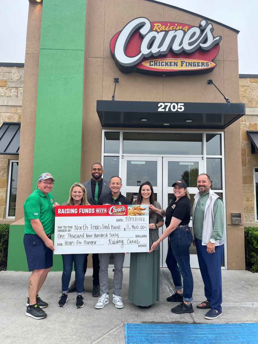 MeanGreenSports's tweet photo. This past season, @raisingcanes partnered with @MeanGreenSports as the proud sponsor of Hoops for Hunger!
For every free throw made by @MeanGreenMBB, Caneβs donated to @ntfb.
We are thankful for partners that trust in our team and support the local community!
#GMG π’π¦
https://t.co/9RpnS1jIVx