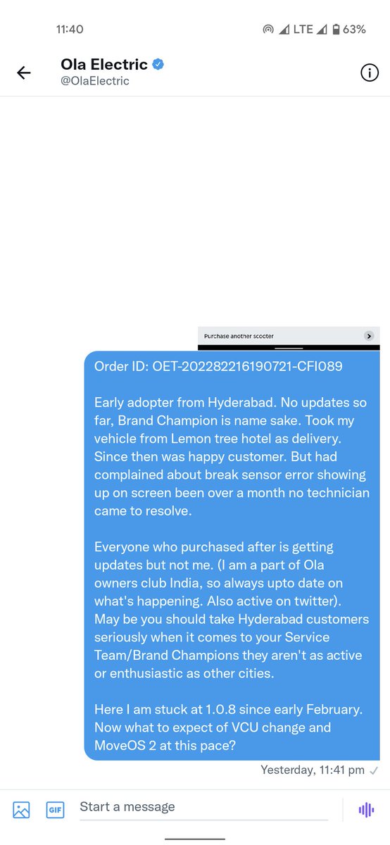 nithintag's tweet photo. @OlaElectric Big talk on twitter. When it comes to reality, zero commitment @OlaElectric @bhash https://t.co/fFpdMp8L5e