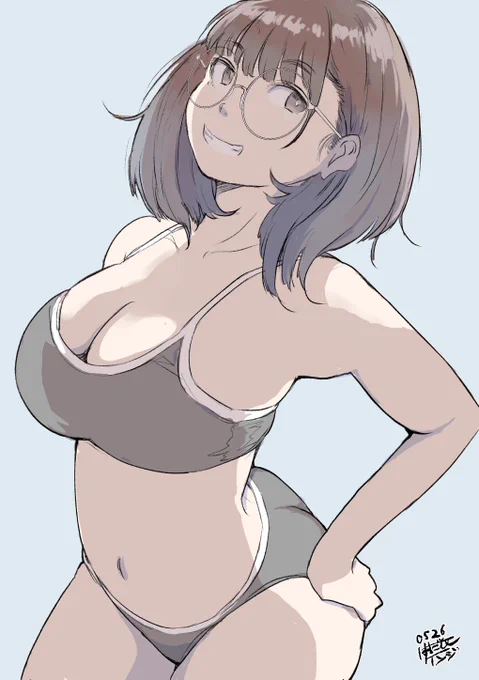 深夜のスポブラ眼鏡のお姉さん 