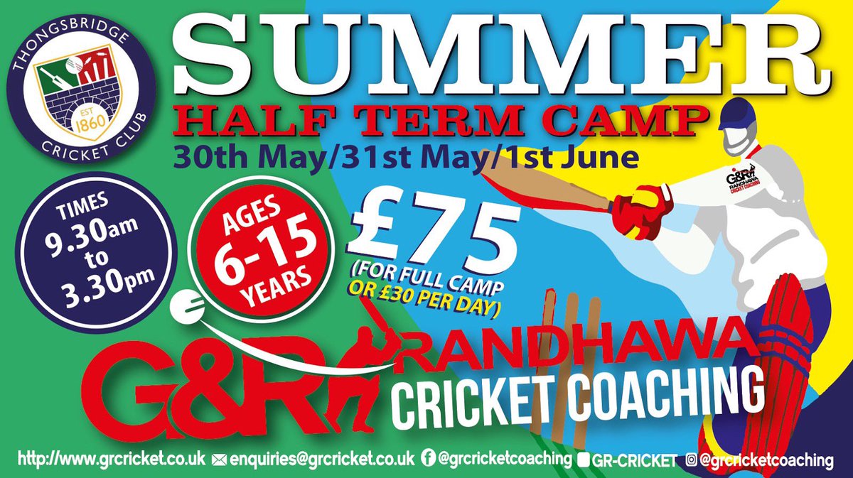 Under a week to go❗️
Book now⬇️
grcricket.co.uk/cricket-camps