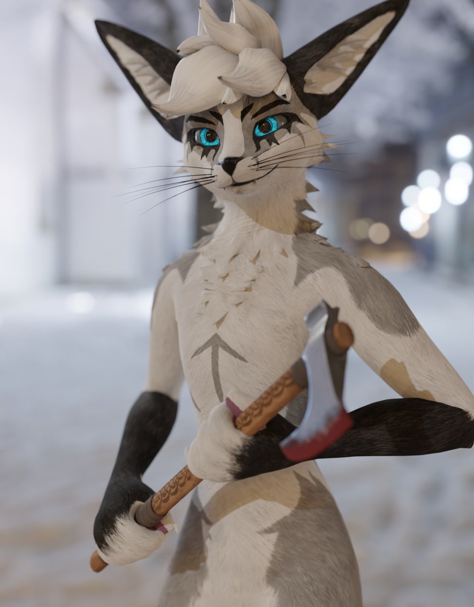 Ratt_Ladd's tweet image. Finished the design on what might just become my main OC.
His name is Týr.
He's the kind of guy to stab you while kissing you.