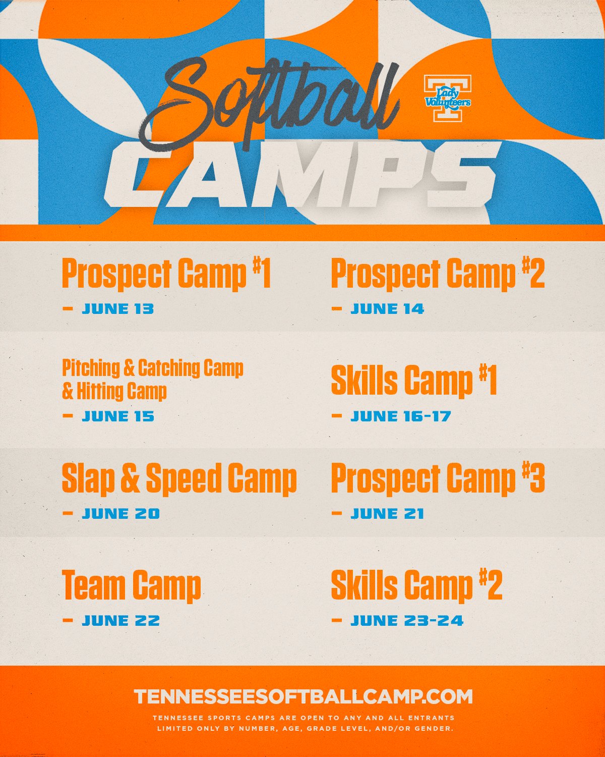 Tennessee Softball on Twitter "This camp lineup 🤩 Complete with