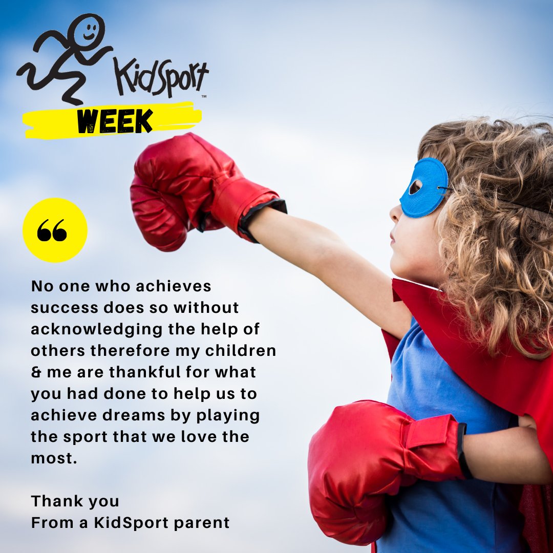 Thank you to our supporters who have made donations to ensure all Canadian kids get to participate in sport.

How can you help, check out kidsport.ca/kidsportweek.

#KidSportWeek #ThankYouThursday #SoALLKidsCanPlay