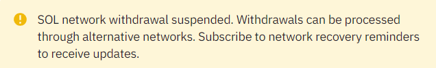 profmaotai's tweet photo. @binance hello team, any reason why SOL withdrawals are still down? Any ETA on when this might be fixed/lifted? https://t.co/13bZwqyaYG