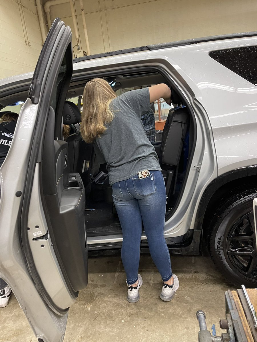Yesterday, we learned important interior detailing skills. Today, we are helping a few busy teachers out and doing some interior detailing! #huskyNProud