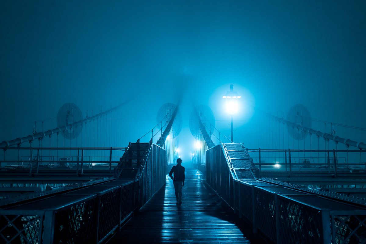 dave_krugman's tweet photo. When the clouds fell through the city https://t.co/RnGufuFzKd