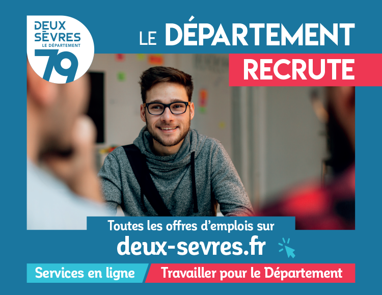 DeuxSevres's tweet photo. [Emploi] Le Département des #DeuxSèvres recrute
📌Cette semaine :
➡️Gestionnaire d'affaires financières/comptables à #Niort : https://t.co/B6n7SSwrcz
➡️Agent d'exploitation à #BriouxSurBoutonne : https://t.co/HhKqlEvZXJ
Agent d'accueil à la MDPH à #Niort : https://t.co/4sZmr4n3Zz https://t.co/uQHnD780sI