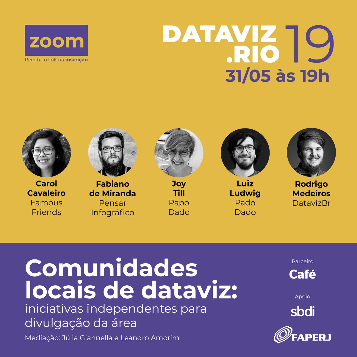 DatavizRio (@datavizrio) on Twitter photo O DatavizRio não está sozinho na missão de disseminar a área de visualização de dados no Brasil. O meetup de maio vai reunir iniciativas que ajudam a promover a área de #dataviz a partir da ótica do Design. Com <a href="/datavizbr/">datavizbr</a>, <a href="/carol_cavaleiro/">Carol Cavaleiro</a>, <a href="/pensarinfog/">Pensar Infográfico</a>, Joy Till e <a href="/luizludwig/">L U I Z L U D W I G</a>. O DatavizRio não está sozinho na missão de disseminar a área de visualização de dados no Brasil. O meetup de maio vai reunir iniciativas que ajudam a promover a área de #dataviz a partir da ótica do Design. Com <a href="/datavizbr/">datavizbr</a>, <a href="/carol_cavaleiro/">Carol Cavaleiro</a>, <a href="/pensarinfog/">Pensar Infográfico</a>, Joy Till e <a href="/luizludwig/">L U I Z L U D W I G</a>.