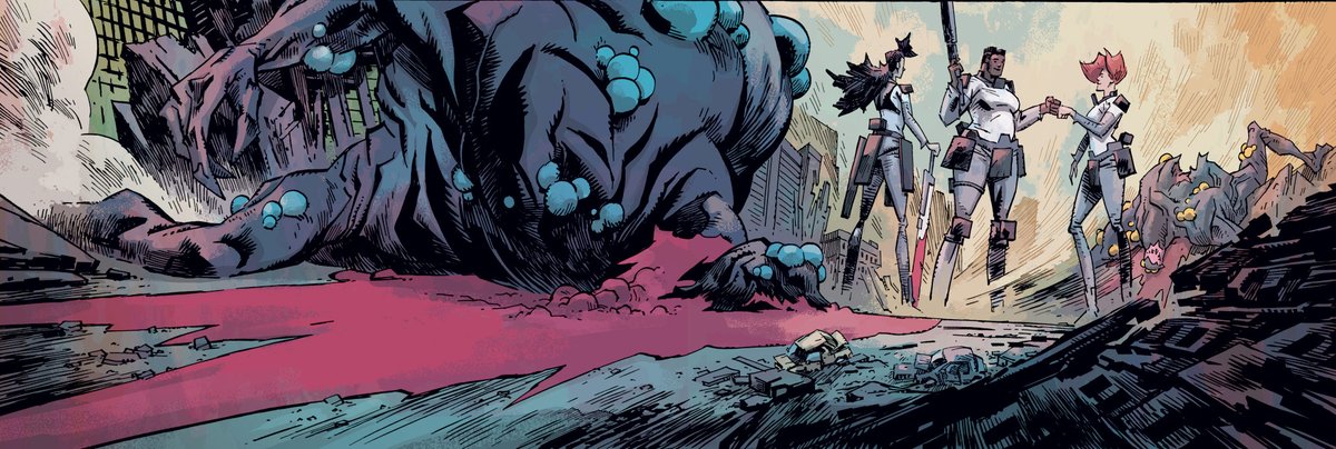 theJasonHoward's tweet photo. Occasional reminder that BIG GIRLS vol 1 is basically this on every page. So if Pacific Rim but with giant women instead of robots sounds badass to you, then @ImageComics can hook you up https://t.co/ykiInVeKCR