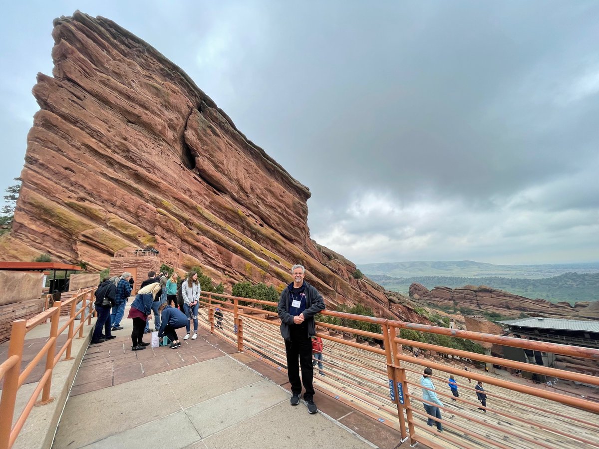 ShenMilsomWilke's tweet photo. Views from @acousticsorg's 182nd meeting tour of the Red Rocks Amphitheater. Senior Principal Anthony Bontomase is loving the Denver meeting.
#acoustics #acousticaldesign #acousticsconsultant #acousticsdesign #noiseandvibration #AECindustry #ASA #Denver https://t.co/HMC7k5vxOa