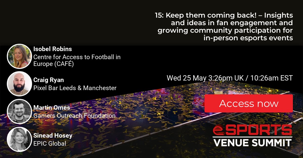 Esports Venue Summit 2022 & Next Stop Esports (@esportsvenue) on Twitter photo On now: Keep them coming back! – Insights and ideas in fan engagement/growing community participation with <a href="/GamersOutreach/">Gamers Outreach</a> , <a href="/cafefootball/">Mike Galactic</a> , <a href="/PixelBars/">Pixel Bar</a> and @EpicGlobalGG - join direct and free at live.remo.co/e/esports-venu… On now: Keep them coming back! – Insights and ideas in fan engagement/growing community participation with <a href="/GamersOutreach/">Gamers Outreach</a> , <a href="/cafefootball/">Mike Galactic</a> , <a href="/PixelBars/">Pixel Bar</a> and @EpicGlobalGG - join direct and free at live.remo.co/e/esports-venu…