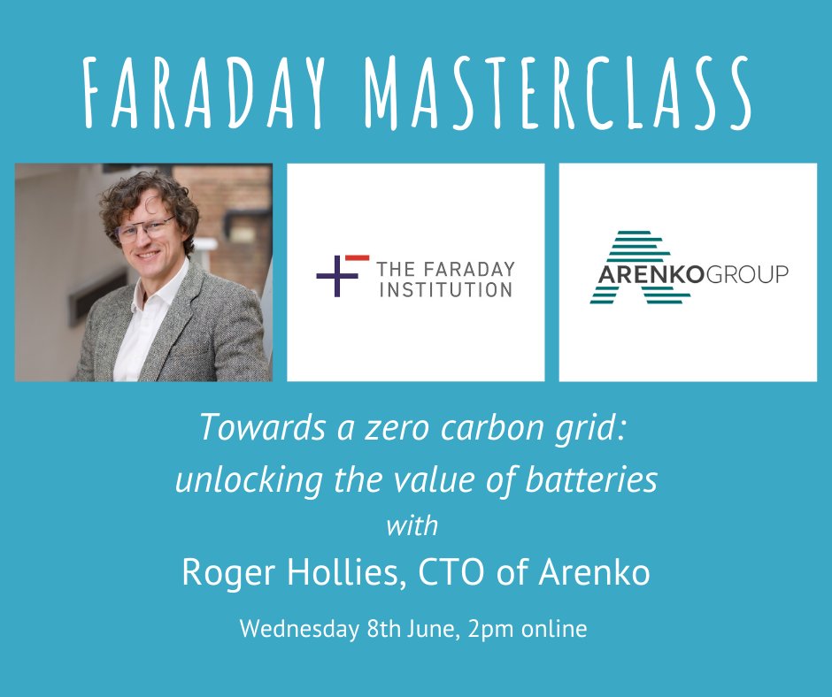 Faraday Institution (@faradayinst) on Twitter photo 📢Our next Faraday Masterclass is about utilising #batteries to work towards a #ZeroCarbon grid 🔋⚡️ With Roger Hollies, CTO of <a href="/ArenkoG/">Arenko Group</a>
Link via Slack workspace
➡️lnkd.in/dmpm3d2
Not part of our collaboration workspace yet?
➡️faradayconference.org.uk/registration/ 📢Our next Faraday Masterclass is about utilising #batteries to work towards a #ZeroCarbon grid 🔋⚡️ With Roger Hollies, CTO of <a href="/ArenkoG/">Arenko Group</a>
Link via Slack workspace
➡️lnkd.in/dmpm3d2
Not part of our collaboration workspace yet?
➡️faradayconference.org.uk/registration/